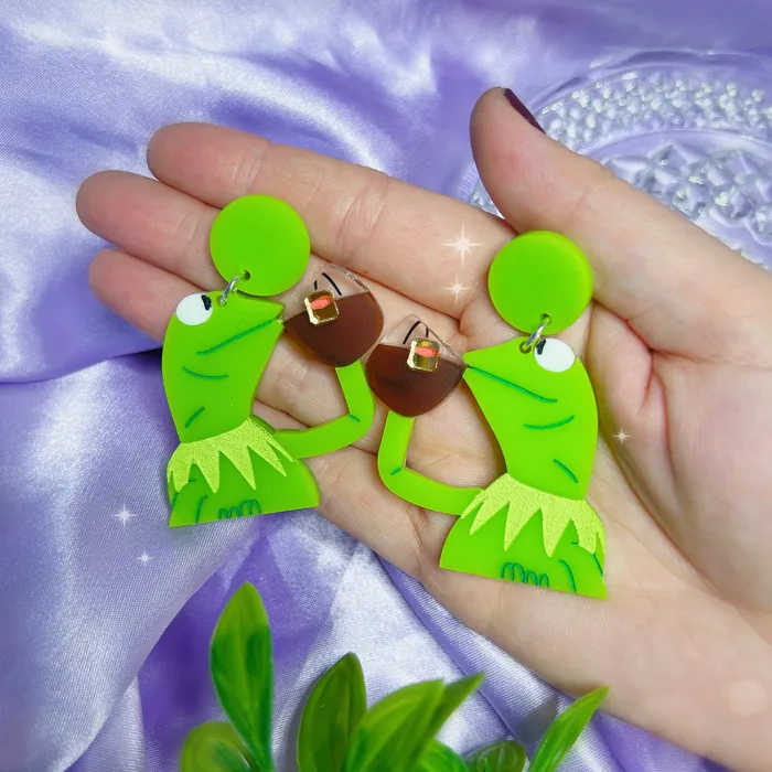 Spill The Tea Acrylic Earrings Keychains Pins KGF Jewelry Earrings