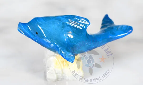 SSHANDCRAFTED Marble Dolphin Marble Colored 2in Earrings