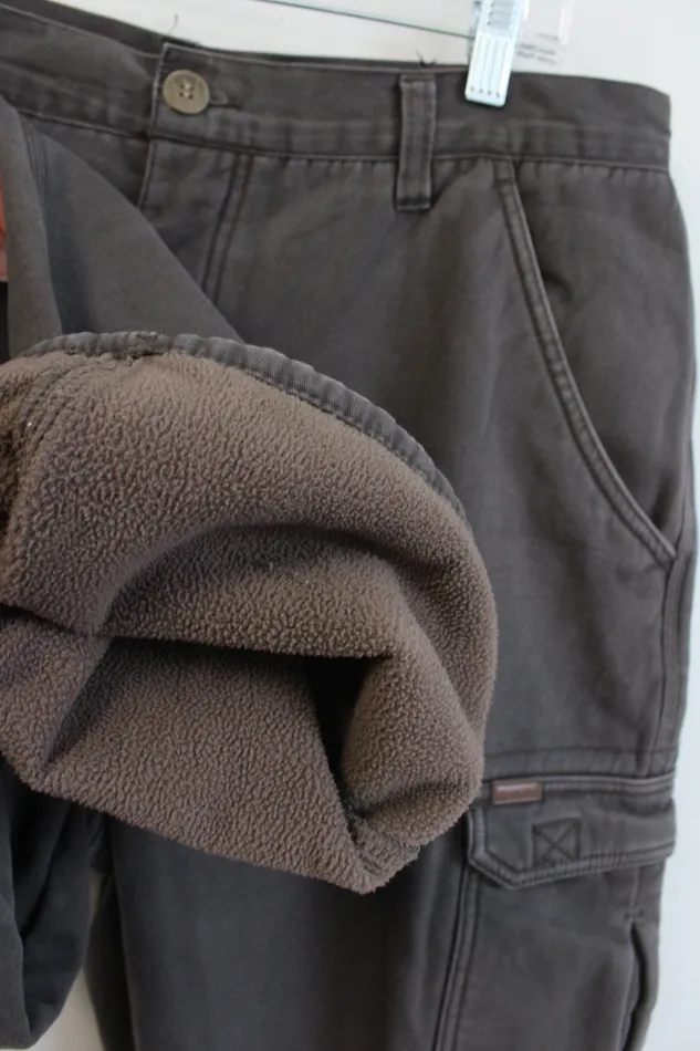 Stanley Fleece Lined Brown Cargo Pants 36X30 Stanley Earrings