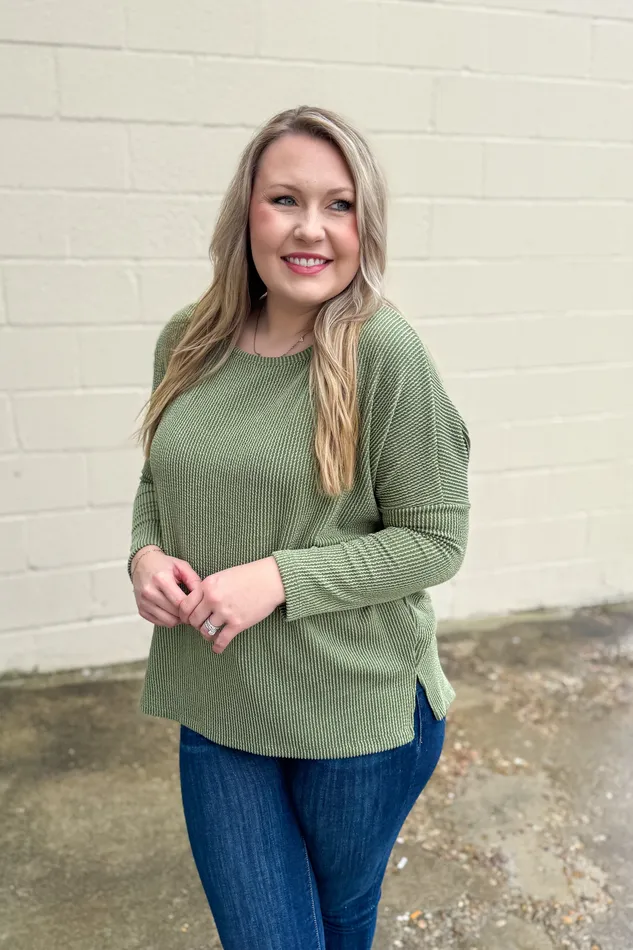 Steady Heart Ribbed Top Green BE Stage Necklaces