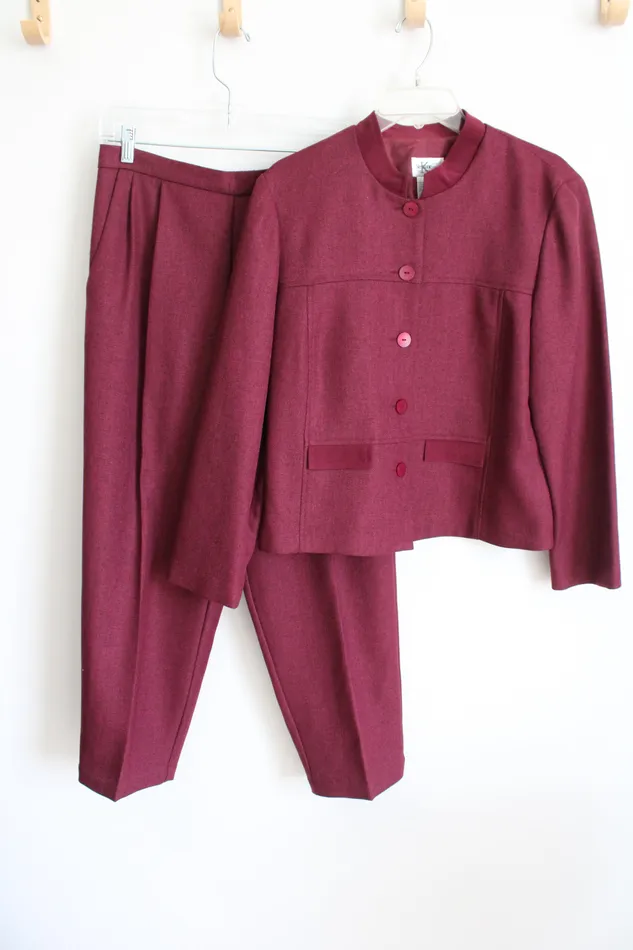 Stephanie Koret Vintage Dark Pink Suit Set 12 Koret Earrings