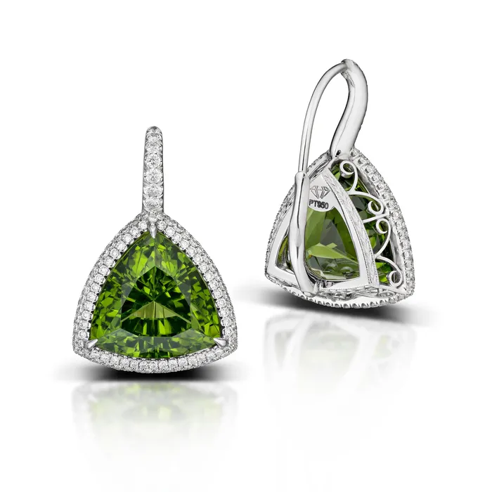Stephen Silver Earrings 2011 Carat Peridot and Diamond Earrings