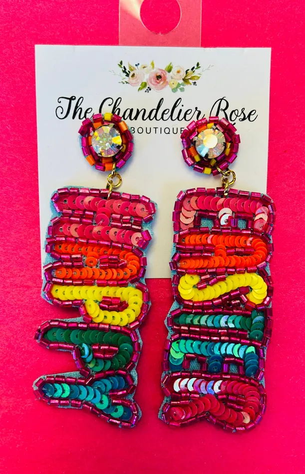 The Chandelier Rose Boutique Happy Easter Earrings Earrings