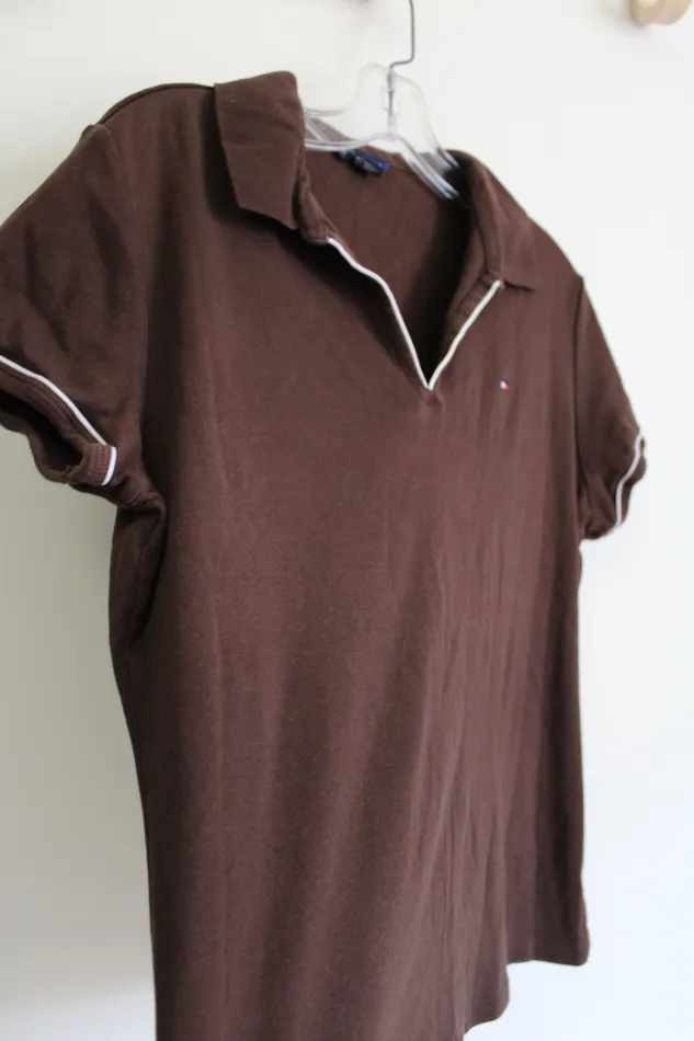 Tommy Hilfiger Earrings Tommy Hilfiger Fitted Brown Polo Short Sleeved Shirt XL