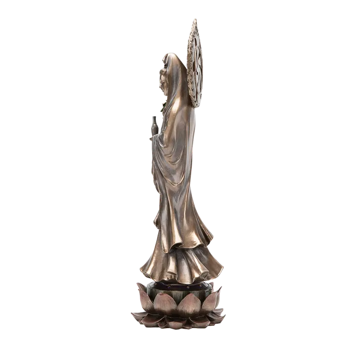 Top Land Trading Necklaces Bronze Kuan Yin Statue with Willow Branch
