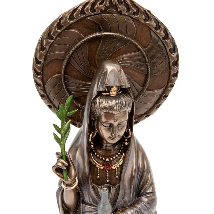 Top Land Trading Necklaces Bronze Kuan Yin Statue with Willow Branch