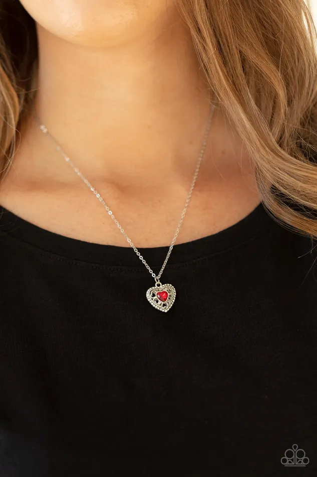 Treasures of the Heart Red Paparazzi Accessories Necklaces