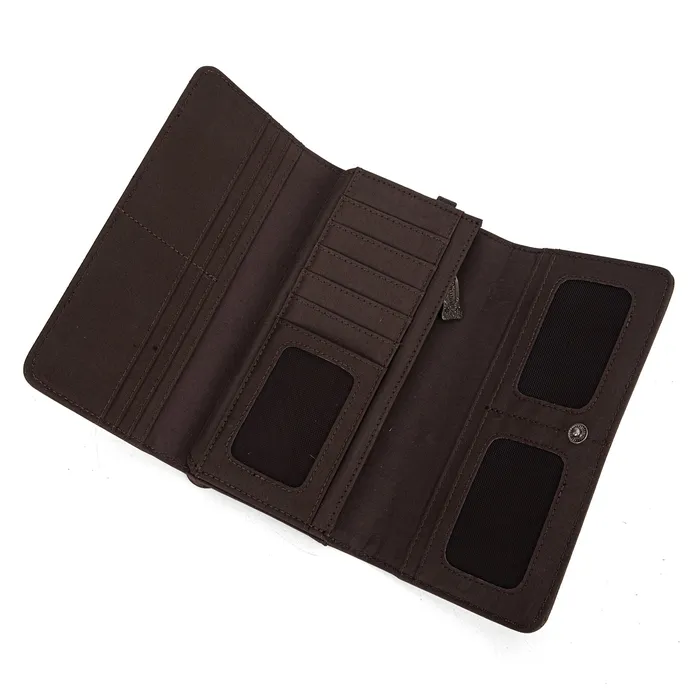 TRINITY RANCH Necklaces Trinity Ranch Floral Tooled and HairOn Cowhide Collection Wallet Brown