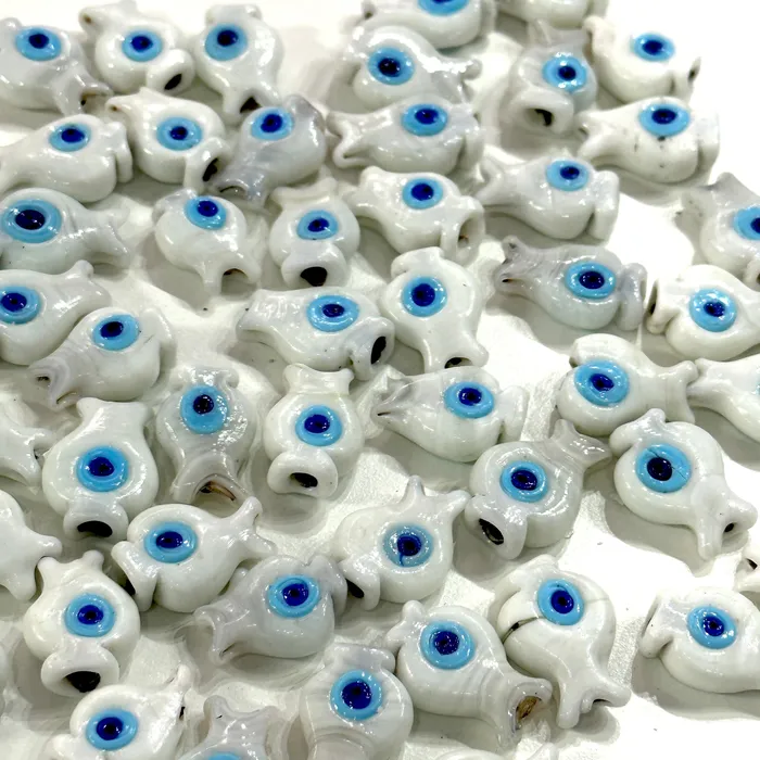 Turkish Artisan Hand Made Glass White Fish Charms Assorted 3 pcs in a pack Peppy Beads Earrings Turkish Artisan Hand Made Glass White Fish Charms Assorted 3 pcs in a pack Peppy Beads Earrings