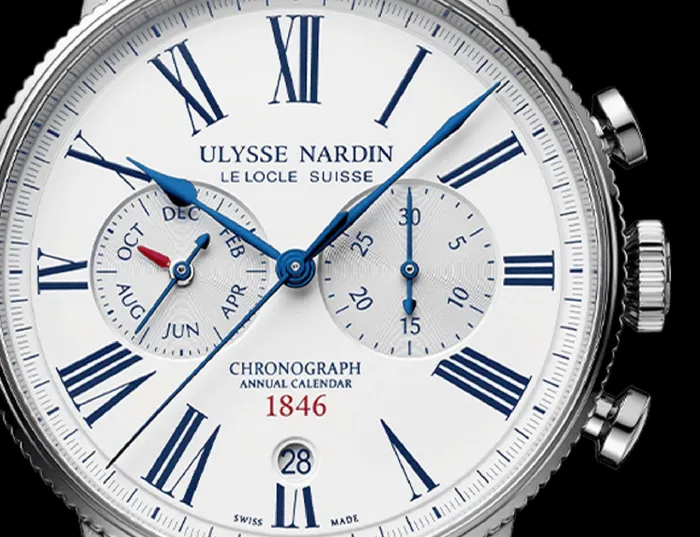 Ulysse Nardin Ulysse Nardin Marine Torpilleur Annual Chronograph 44mm Steel Watch Earrings