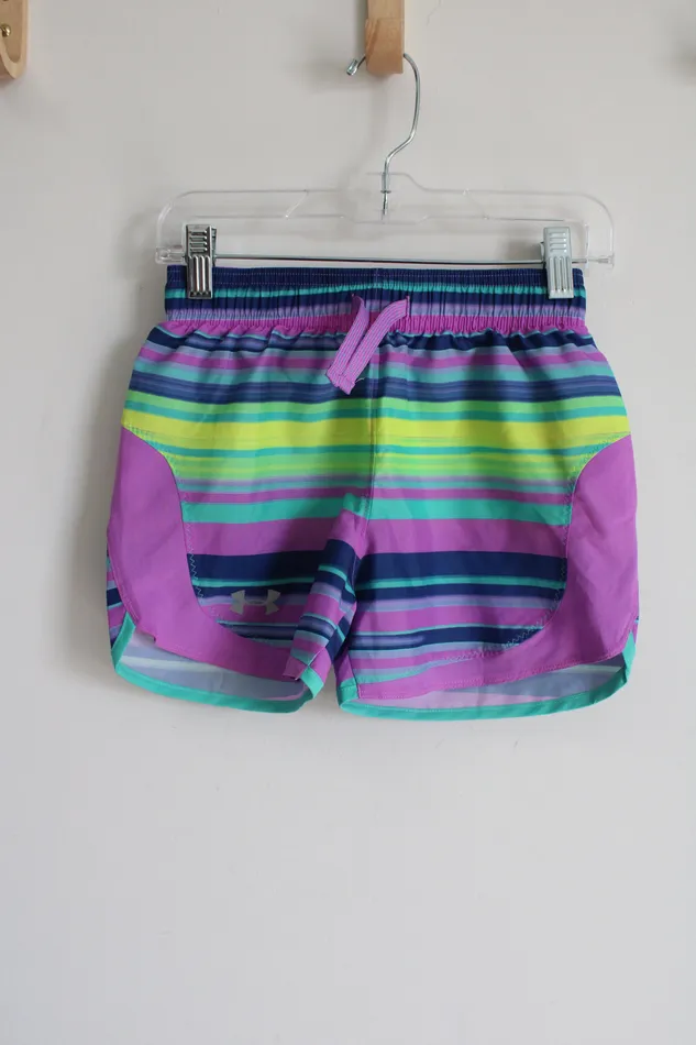 Under Armour Purple Striped Shorts Youth S 8 Under Armour Earrings