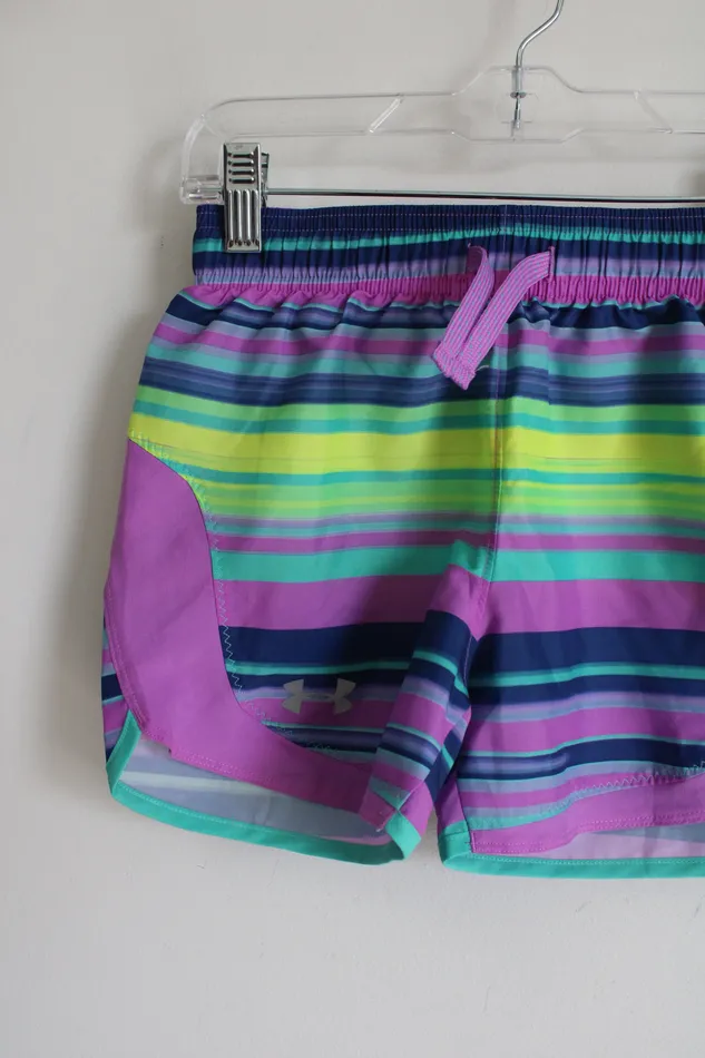 Under Armour Purple Striped Shorts Youth S 8 Under Armour Earrings
