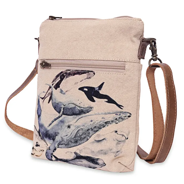 VILLA2INC Necklaces Cott N Curls Ocean Life Whales Sling Bag