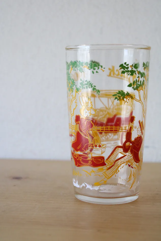 Vintage Buick 1905 Drinking Glass Jubilee Thrift Earrings