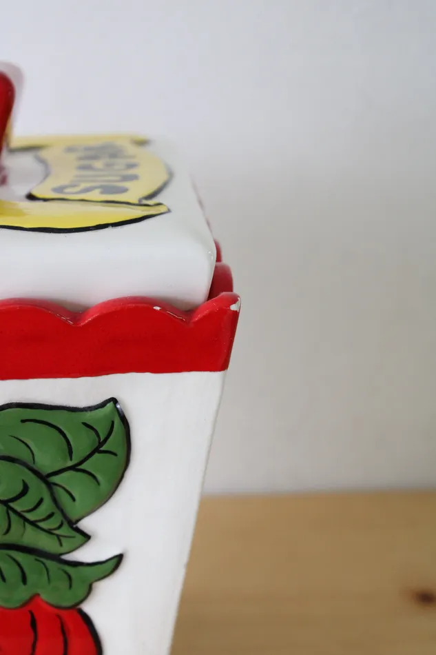 Vintage JG Painted Sugar Cannister Jubilee Thrift Earrings