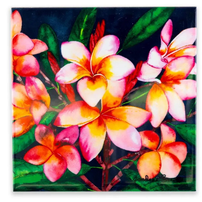 VISIONSTROPICS Necklaces Visions of the Tropics Plumeria Ceramic Tile 425 x 425