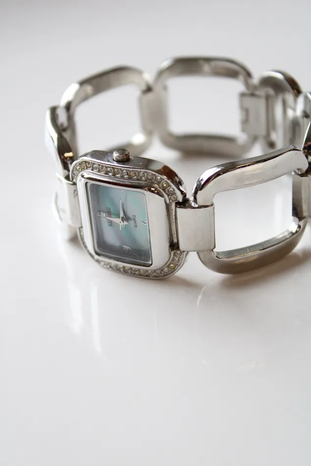 Watches Kessaris Kessaris Silver Abalone Face Analog Watch