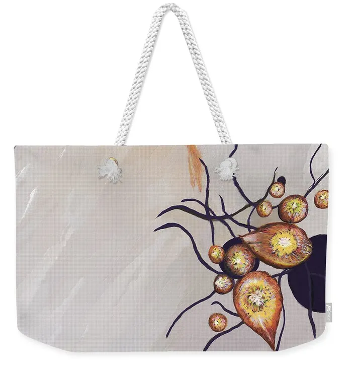 Weekender Tote Bag Customizable Carryall Tote Bag Beach Bag Organic Abstraction Portraits by NC Earrings