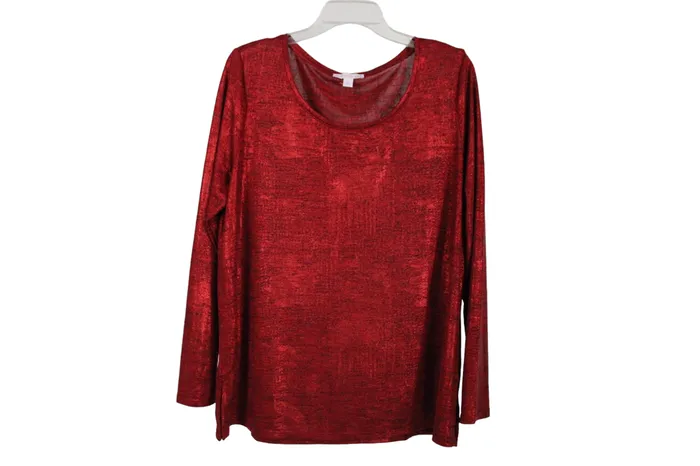Westport Denim Earrings Westport 1962 Red Shimmer Top XL