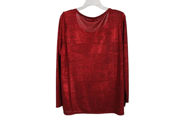 Westport Denim Earrings Westport 1962 Red Shimmer Top XL