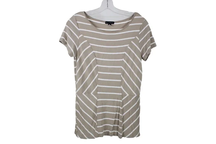 Willi Smith Earrings Willi Smith Tan Striped Top M
