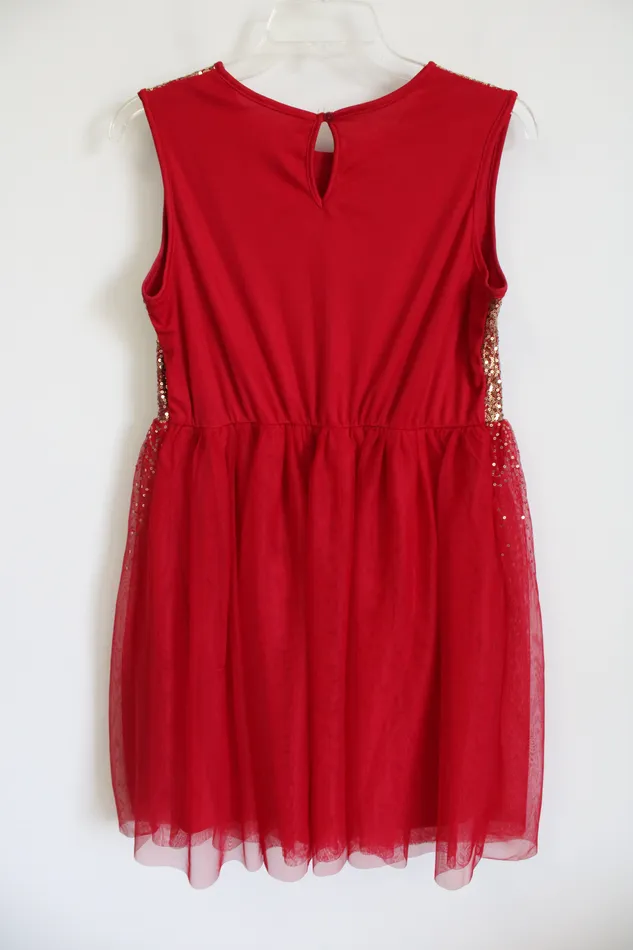 Wonder Nation Red Gold Sequined Tulle Dress XXL 18 Wonder Nation Earrings