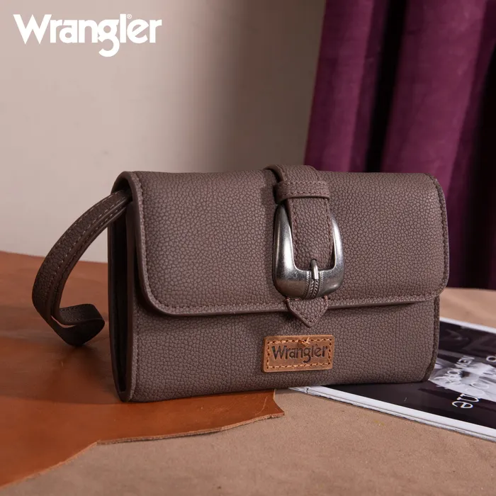 Wrangler Buckle Wallet Shoulder BagCrossbody Coffee MONTANA WEST Earrings