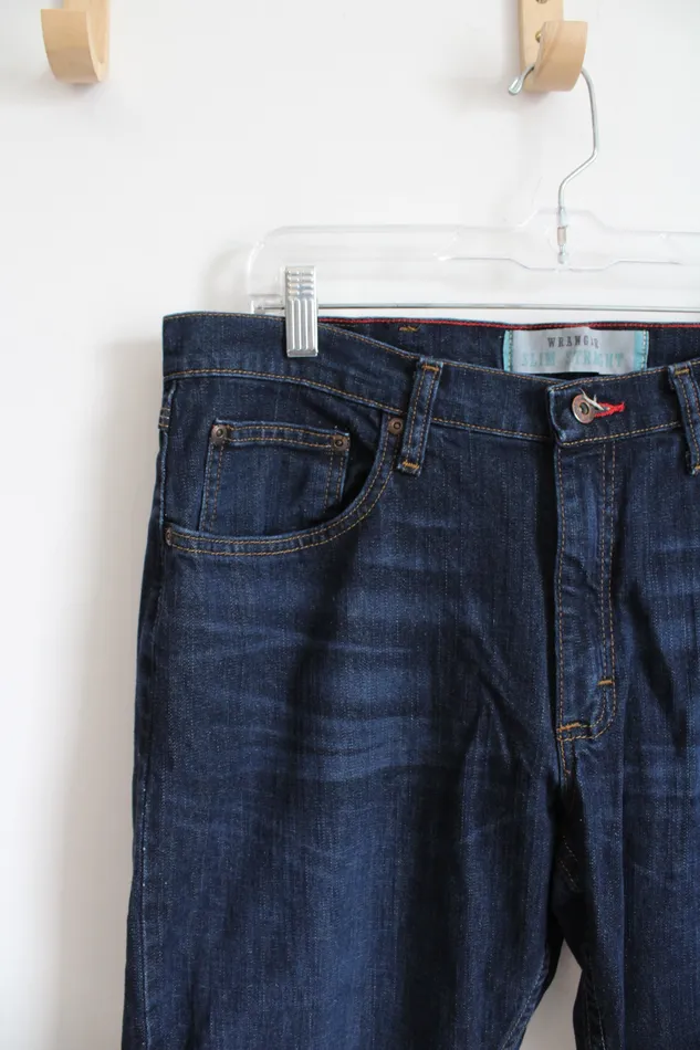 Wrangler Earrings Wrangler Slim Straight Dark Wash Jeans 34X32