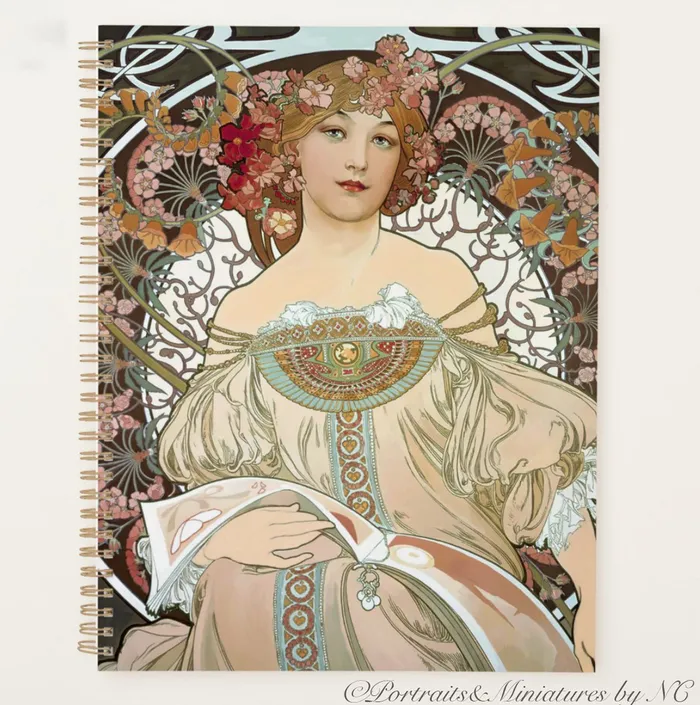 ZAZZLE Earrings Planner Alphonse Mucha Daydream
