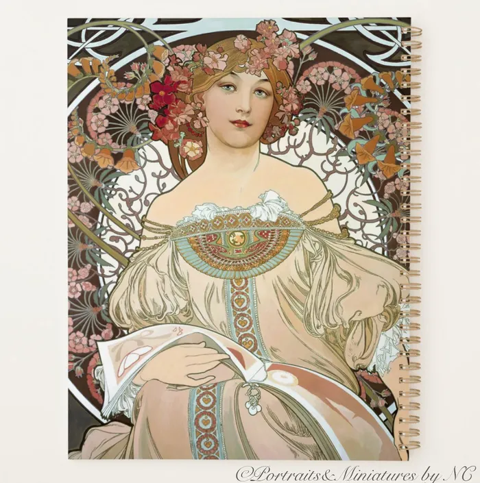 ZAZZLE Earrings Planner Alphonse Mucha Daydream